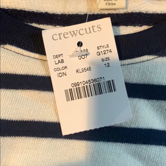 J. Crew Crewcuts Girls' Striped Sweatshirt - Picture 2 of 2